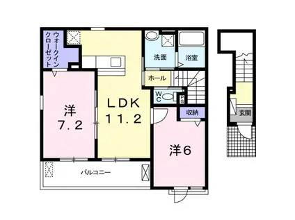 デスパシオ(2LDK/2階)の間取り写真