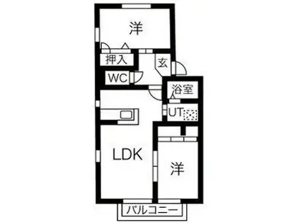 ファミール前田B棟(2LDK/2階)の間取り写真