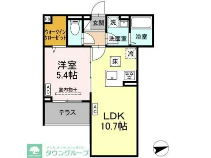 セレスティア祖師谷(1LDK/1階)の間取り写真