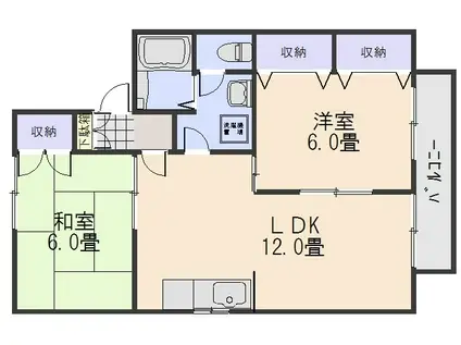 グリーンメゾン(2LDK/1階)の間取り写真