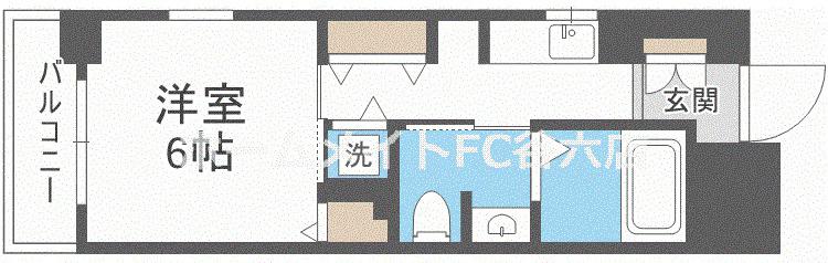 CITYSPIRE靭公園(1K/10階)の間取り写真