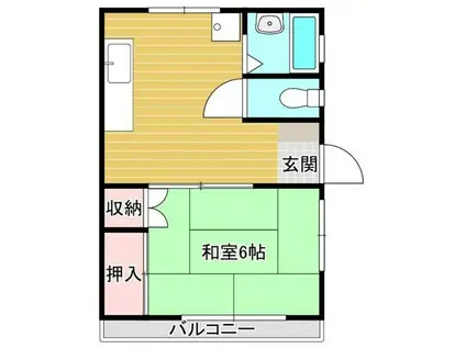 貫名ハイツ(1K/2階)の間取り写真