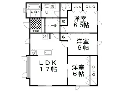 クレスト(3LDK/2階)の間取り写真