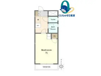 カームダウン喜多山(ワンルーム/3階)の間取り写真