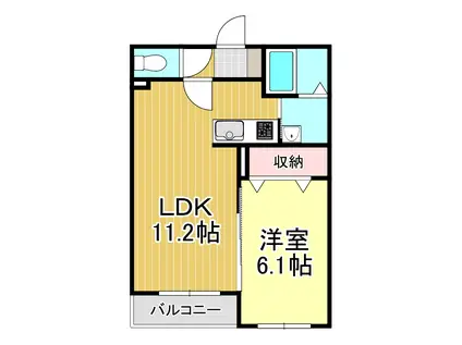 グランメゾン沼ノ端(1LDK/4階)の間取り写真