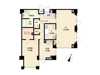 エスティメゾン白金台(2LDK/1階)の間取り写真