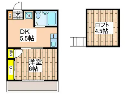 APPLEHOUSEソレイユ(1DK/1階)の間取り写真