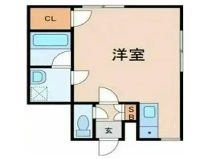 パラティーノ(ワンルーム/1階)の間取り写真