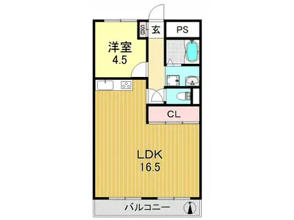 NKNマンション(1LDK/5階)の間取り写真