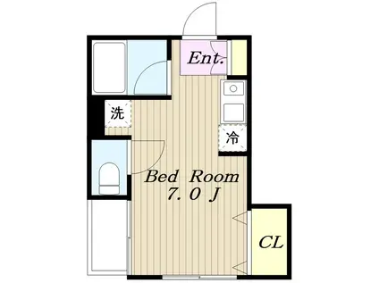 メナー百合丘(ワンルーム/2階)の間取り写真