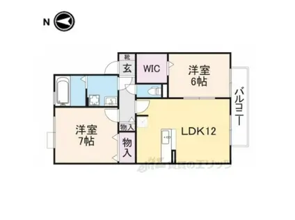 ヴェルジェⅢ(2LDK/2階)の間取り写真