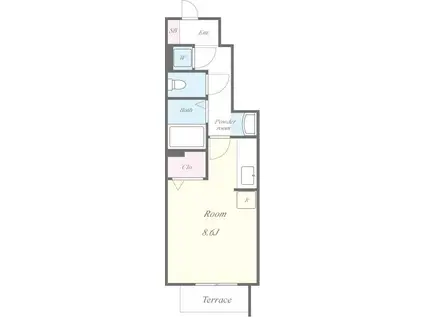 エスポワール参番館(ワンルーム/1階)の間取り写真