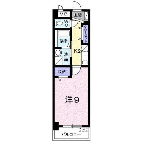 プラシード倉敷(1K/5階)の間取り写真