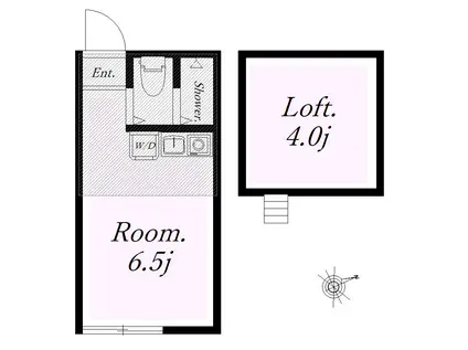 ユナイト天王町アニーレ(ワンルーム/2階)の間取り写真