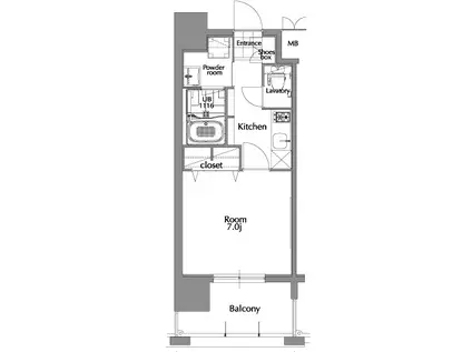 エンクレスト県庁前(1K/2階)の間取り写真