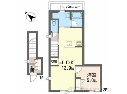 アザレアコート(1LDK/1階)の間取り写真