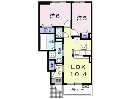 サン・グランデ鶴市(2LDK/1階)の間取り写真