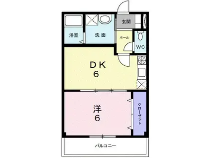 ルミエール(1DK/2階)の間取り写真