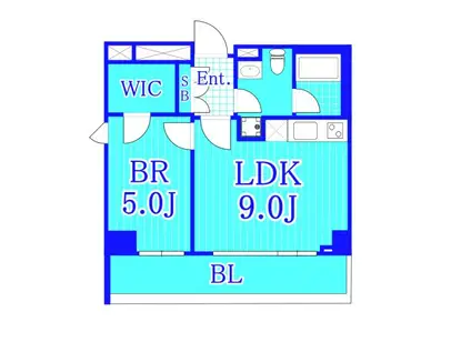 ポルトパルティーレ横浜(1LDK/7階)の間取り写真