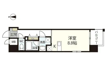 ミュゼ 海老山(ワンルーム/5階)の間取り写真