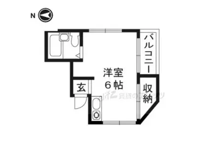 レインボーハイム(ワンルーム/4階)の間取り写真
