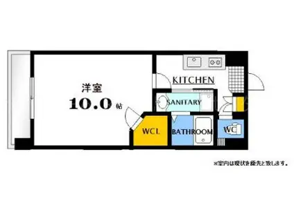 ウィステリア天神川(1K/8階)の間取り写真