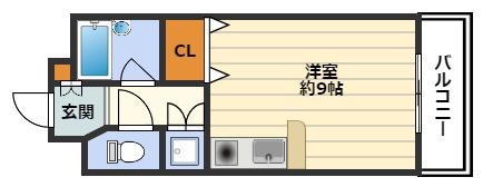 グランピア扇町(1K/5階)の間取り写真