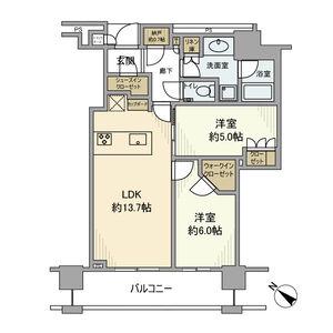 ブリリアザ・タワー東京八重洲アベニュー(2LDK/3階)の間取り写真