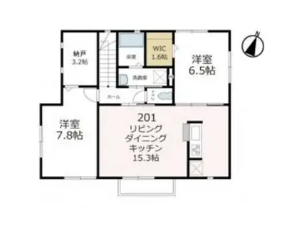 オーチャードIII(2SLDK/2階)の間取り写真