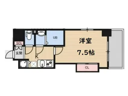 LUXE花園(1K/9階)の間取り写真