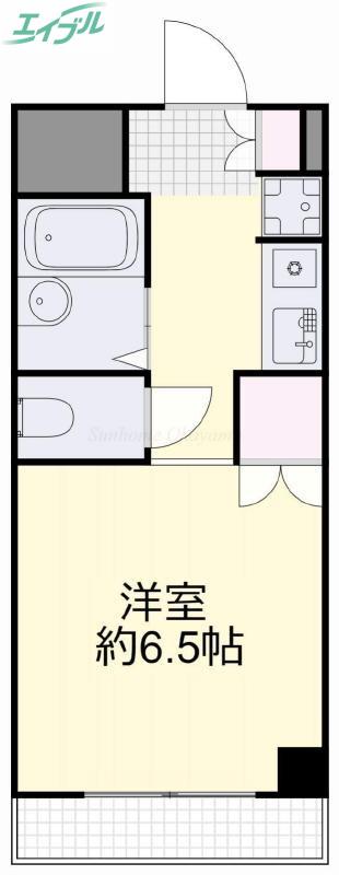 リアライズ西之町(1K/4階)の間取り写真