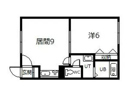 メゾン東421(1LDK/2階)の間取り写真