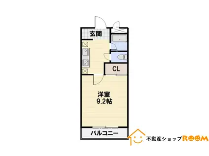 BRIZZ龍ケ原CANAL(1K/1階)の間取り写真