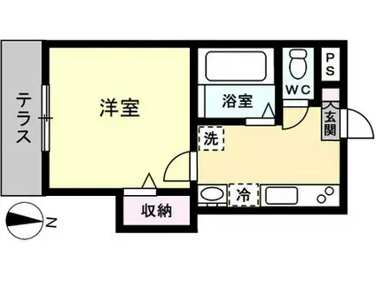 コンチネンタル安野屋(1DK/3階)の間取り写真