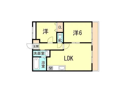 ハイム北野フェニックス(2LDK/5階)の間取り写真