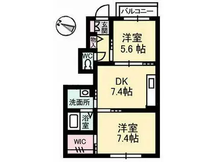 リラ・ショーカ(2DK/1階)の間取り写真