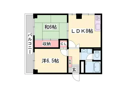 アレッタ西脇(2LDK/1階)の間取り写真