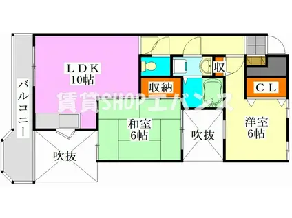 U-POINT中野木(2LDK/1階)の間取り写真