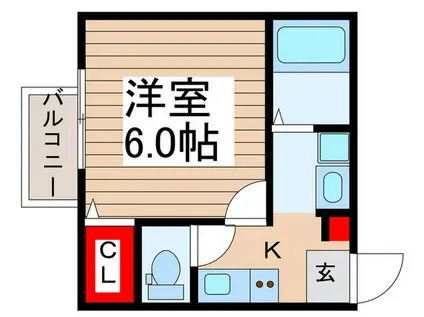 鶴ケ舞54AP(1K/1階)の間取り写真