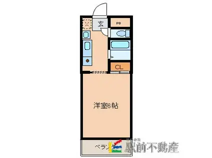 大保ハイツA(ワンルーム/3階)の間取り写真