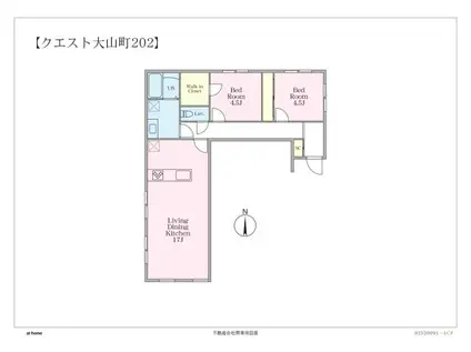 QU EST大山町(2LDK/2階)の間取り写真