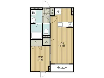 MAISON BLANCHE(1LDK/2階)の間取り写真