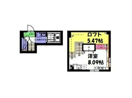 G-CUBE OZONE(ワンルーム/2階)の間取り写真