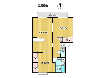 SERENE78 A(2LDK/1階)の間取り写真