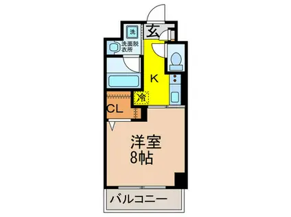 フェリーチェヴィータ(1K/1階)の間取り写真