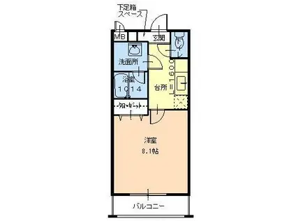 フジパレス浜寺サウスIII番館(1K/1階)の間取り写真
