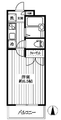 エスコート芝浦(1K/6階)の間取り写真