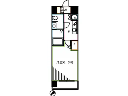ライズステージ武蔵小金井(1K/11階)の間取り写真