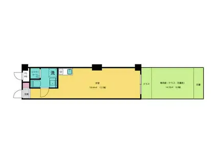 常盤台パークハイツ(ワンルーム/1階)の間取り写真