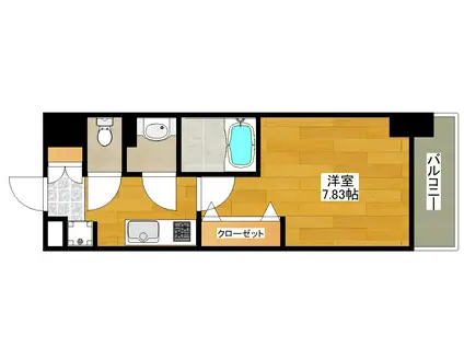 LUXE東三国V(1K/12階)の間取り写真